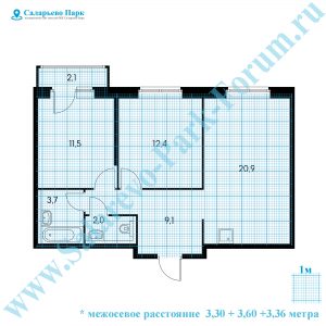 Планировка квартир с размерами Саларьево Парк
