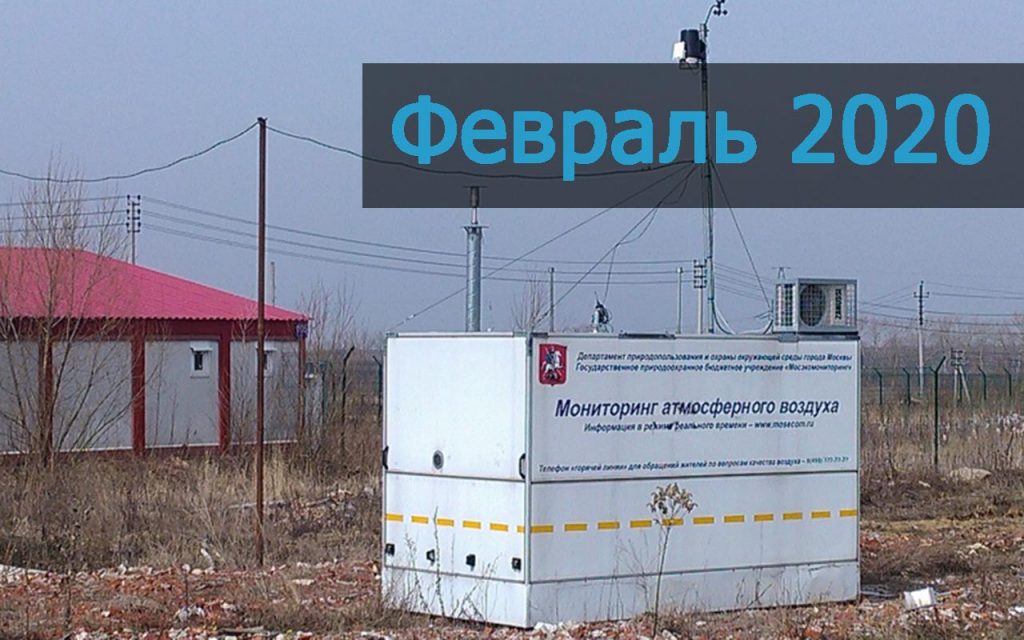 Мониторинг воздуха в Саларьево - февраль 2020